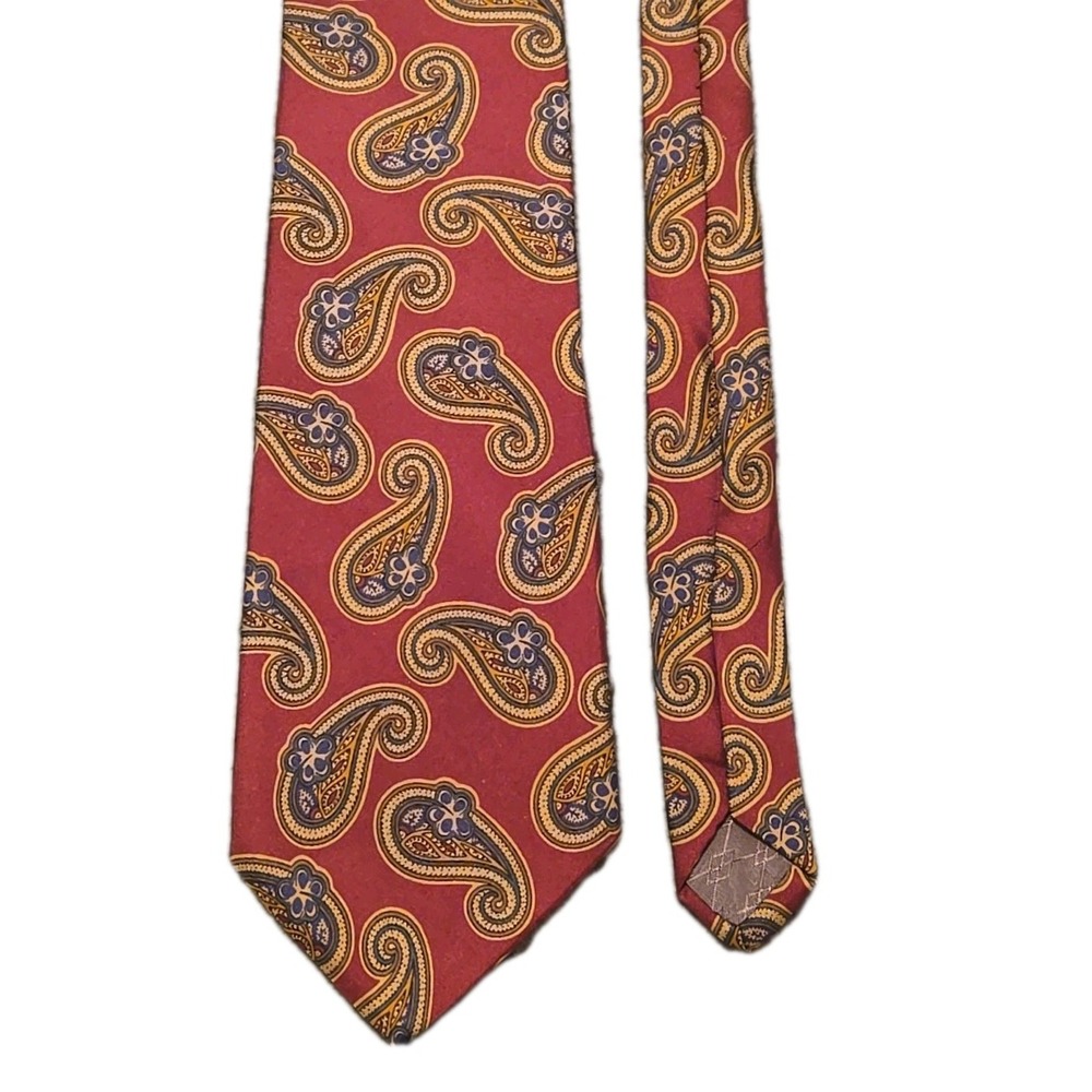 PIERRE BALMAIN Silk Tie Made in Paris Burgundy Luxury Designer Mens Necktie VTG